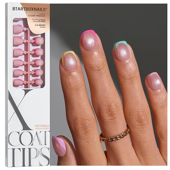 02 XXS - Squoval Brighter Pastel French in Cat Eye Base