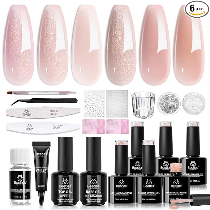 6 Colors Builder Gels with Nail Tips