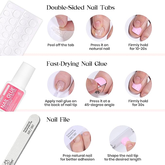 G - ToeNails Kit | Short Squoval | Toenails 288PCS