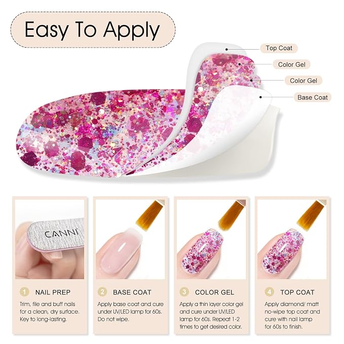 Shiny Blue Red Brown Glitter Set-Kk