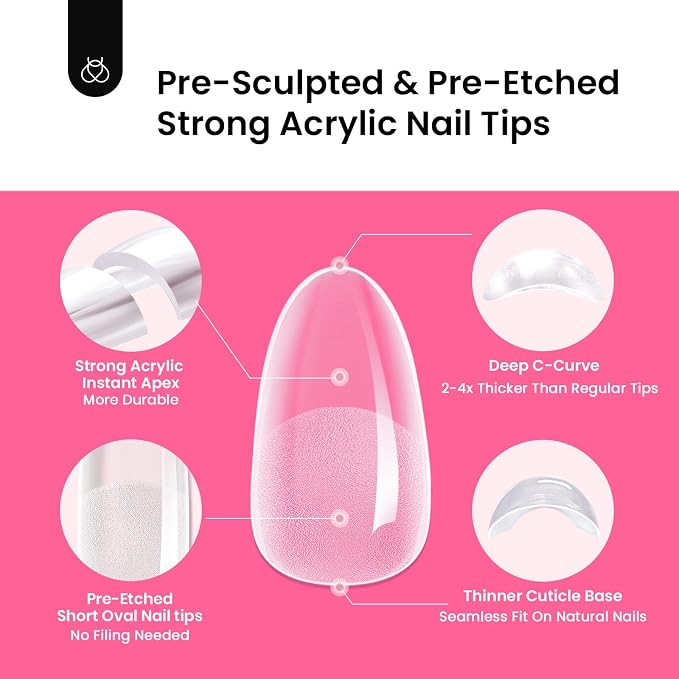0J-Oval Short 224pcs (Tipex Nail Kit)