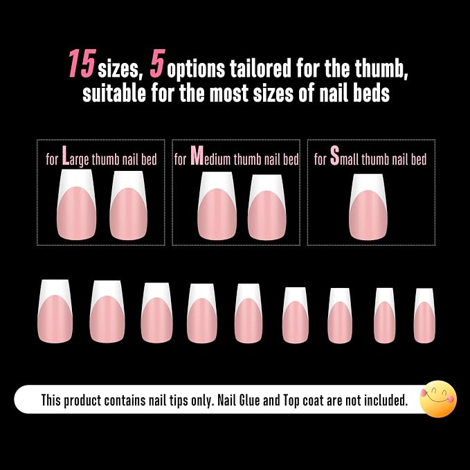 Coffin White French Tip Baby Pink
