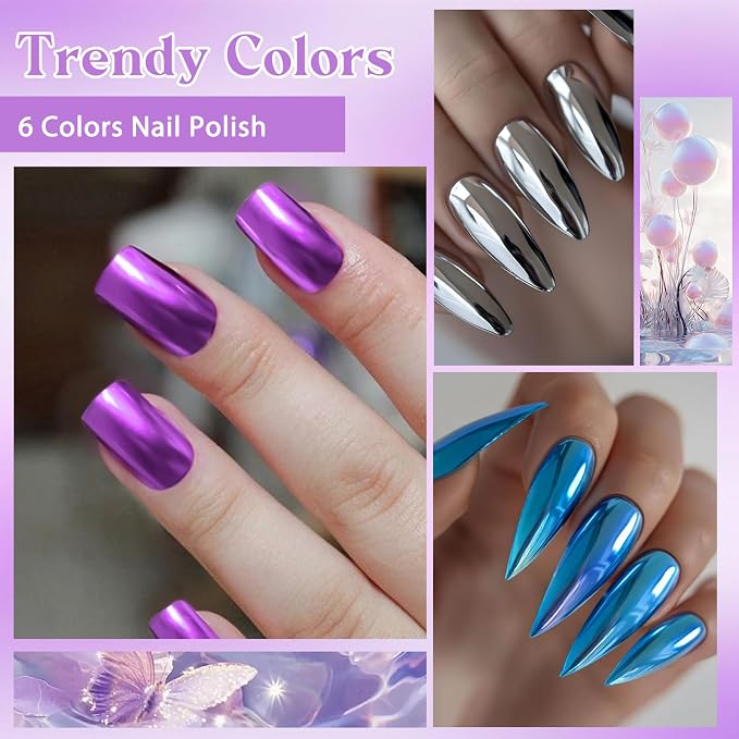 6Pcs Metallic Nail Polish-1