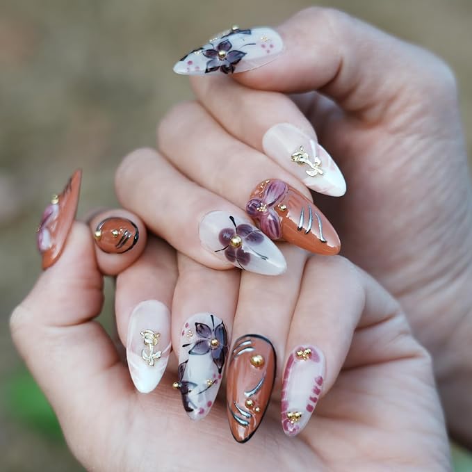 Orange Pink Flower Glaze