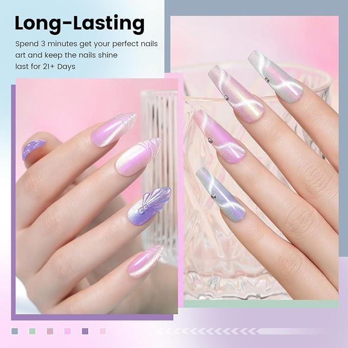 Pearl Diamond Cat Eye Gel Set