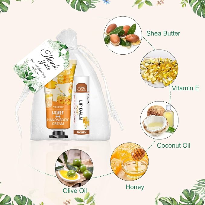 50 Sets Hand Cream and Lip Balm Gifts