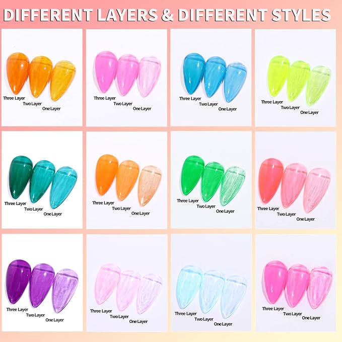 Jelly Gel Nail Polish Set-12 Colors