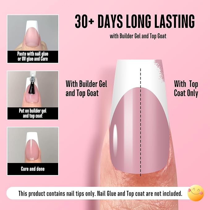 Coffin White French Tip Berry Pink