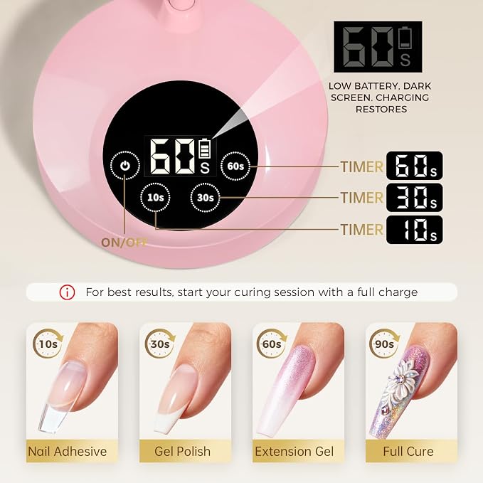 BB-Pink Gooseneck UV LED Nail Lamp