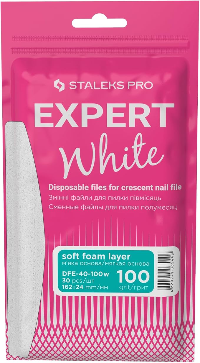 Soft Foam Layer Crescent Abrasive Files, 100 Grit