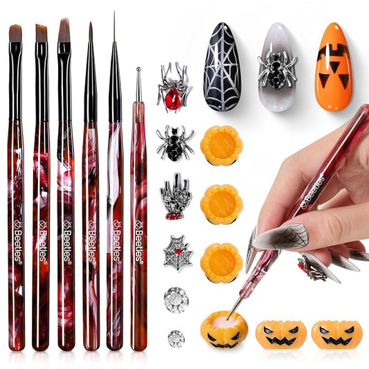 9-Versatile Nail Art Brushes | 6pcs Rainbow Pastel