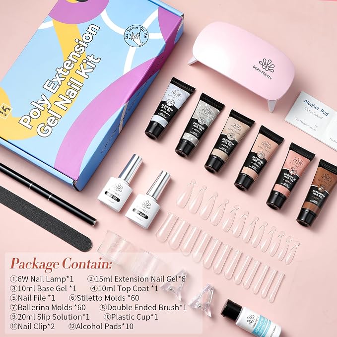 Poly Extension Gel Nail Kit-Nude