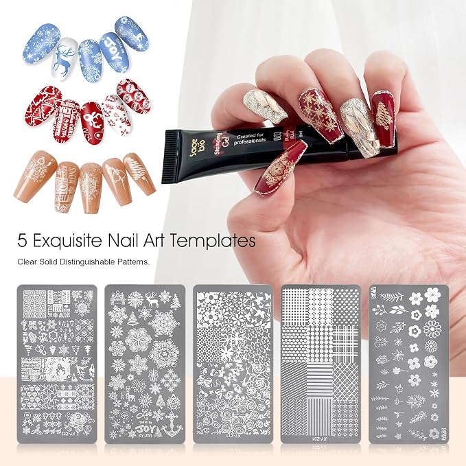 Nail Stamper&5 Art Plates&8 Nail Stamping Polish