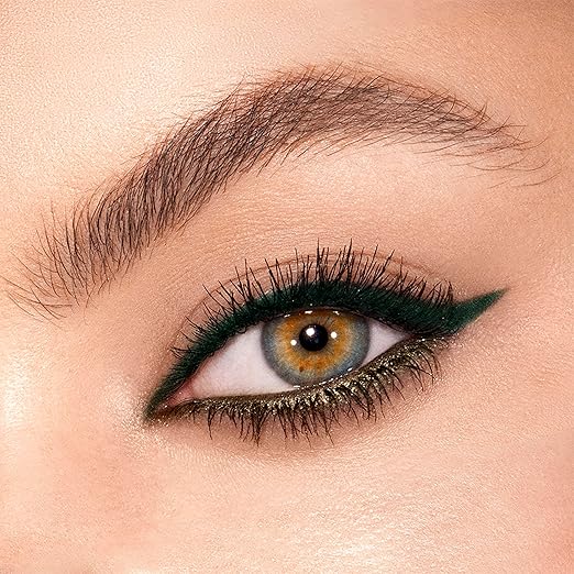 Green Lights - golden olive shimmer, matte deep khaki