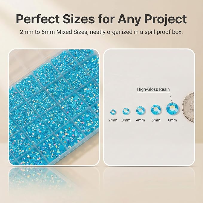 Jelly teal AB 2-6mm