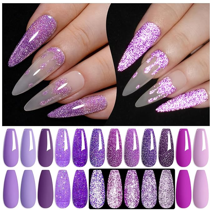 12 Pcs Purple Reflective