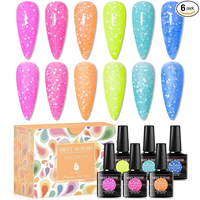 Neon Snowflake Glitter Gel Nail Polish