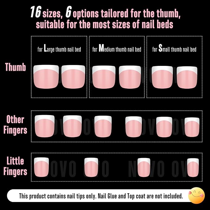 XXS Extra Short Square Round White French Tip BABY PINK