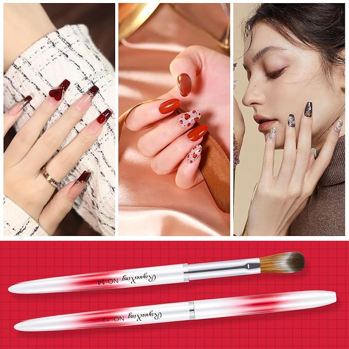 A+6pcs Gradient Red Silver