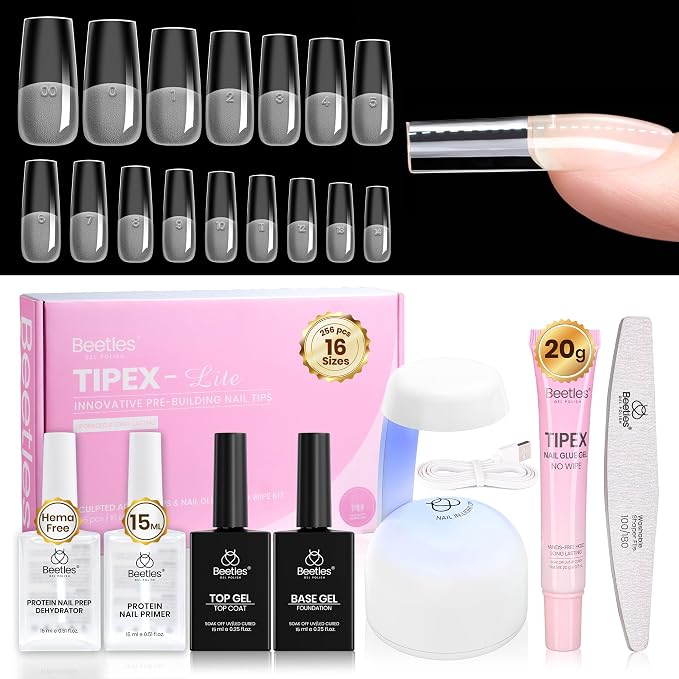 3 - Tipex Lite Nails Kit | Long Square | 256
