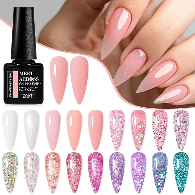 Rubber Gel + Glitter Gel