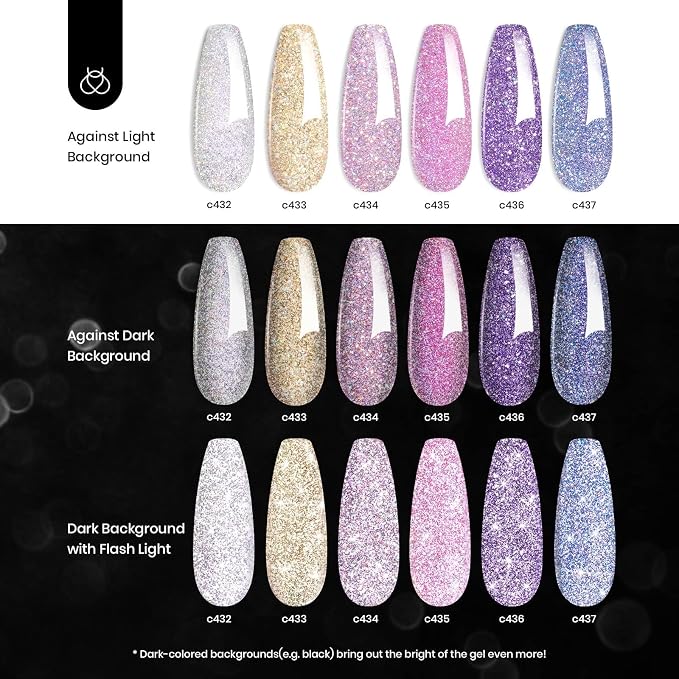 0-0-6 Colors Holographic Gel Polish Kit