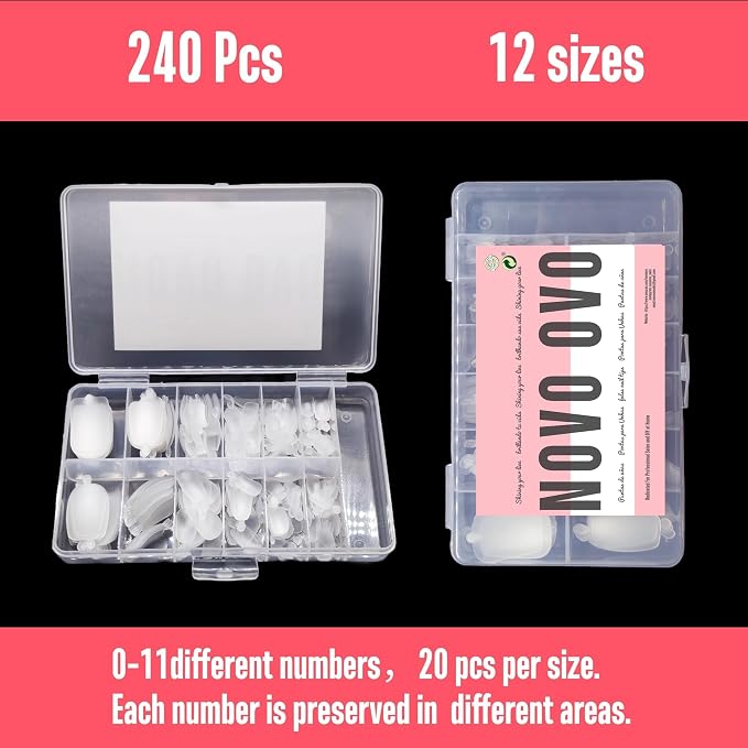 long toe nails clear 240pcs