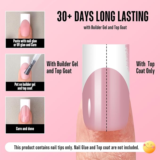 Sharp Square White French Tip Berry Pink