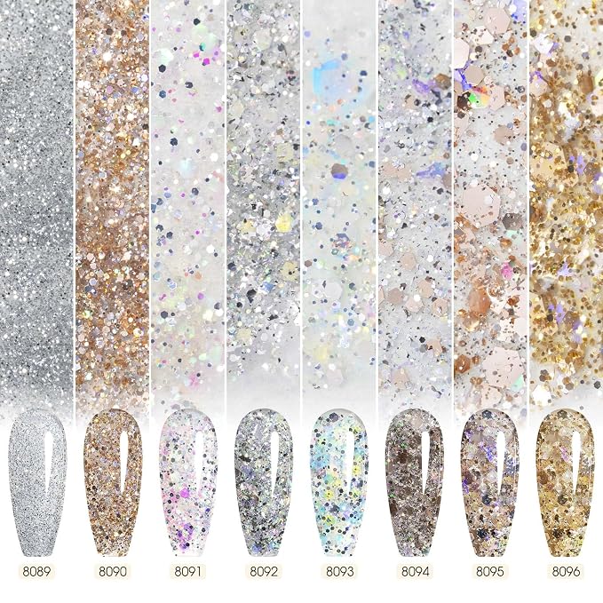 Amber Silver Gold Glitter Set-Lk