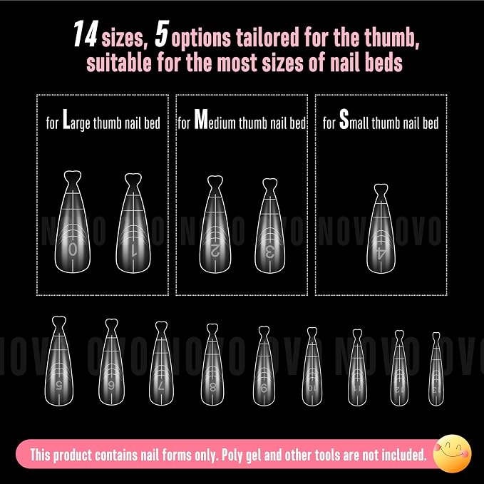 Stiletto Meidum Long Nail Dual Form for Polygel 280