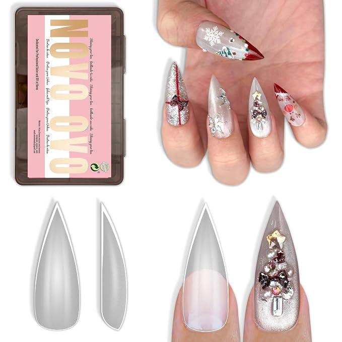 Medium / Long Clear Sharp Stiletto Nail Tips 224