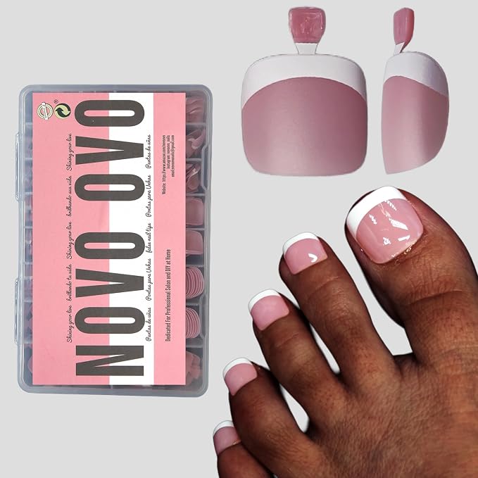 French Tip Toenails Berry Pink