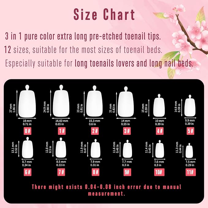 Long Toe Nails Pure White