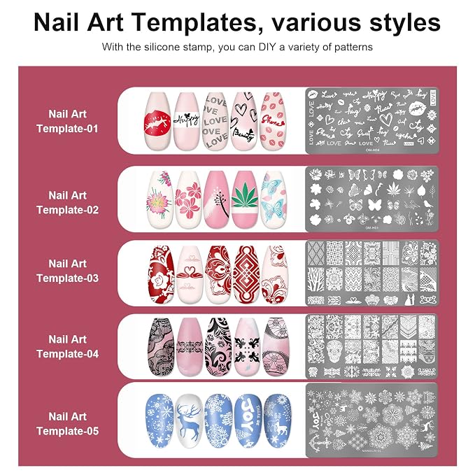Nail Stamper with 5 Art Plates C
