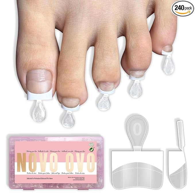 Half Cover Toe Nail Tips White French Tip