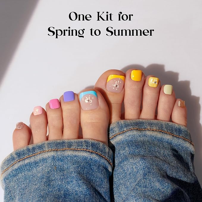 C - ToeNails Kit | Short Squoval | Toenails 288PCS