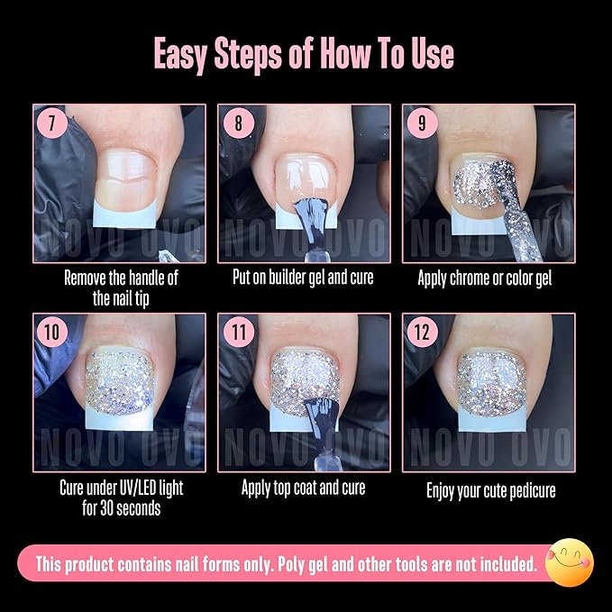 Half Cover Toe Nail Tips White French Tip