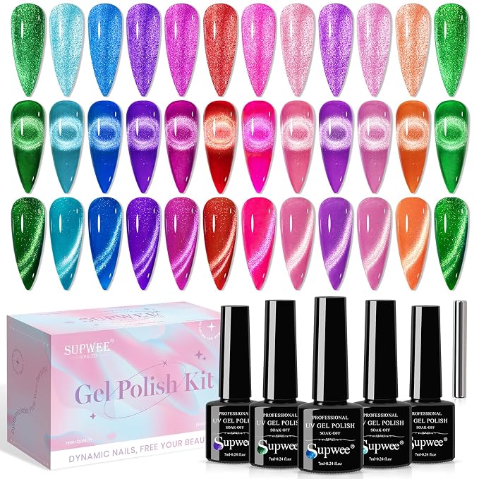 12 Colors Neon Cat Eye Gel