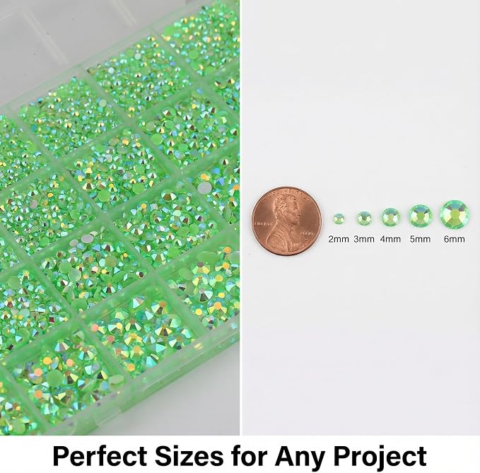 Jelly lime green AB 2-6mm