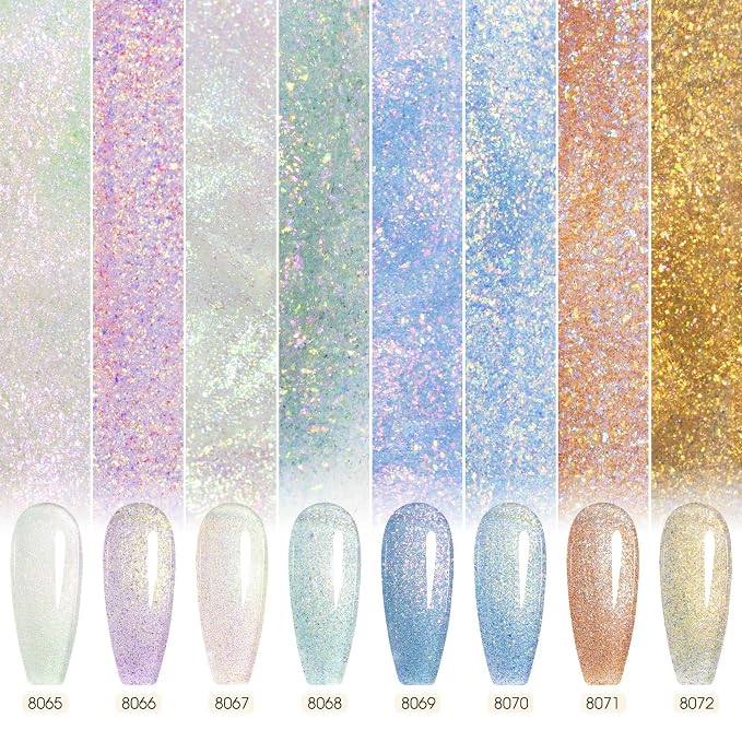 Aurora Purple Blue Gold Glitter Set-Ik