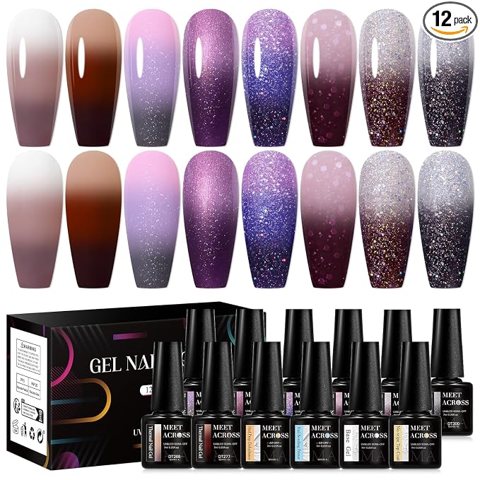 12Pcs Brown Purple