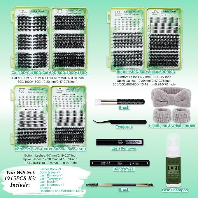 Cat eye+Bottom lash+Spike,3 Boxes Kit-6
