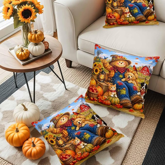 Barn Red, Denim Blue, Pumpkin Orange, Hay