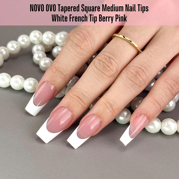 Coffin White French Tip Berry Pink