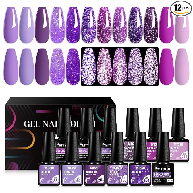 12 Pcs Purple Reflective