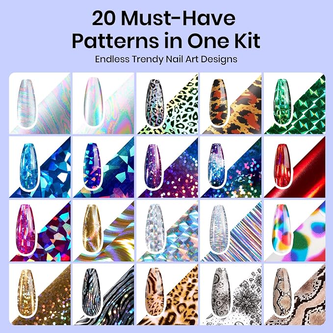Nail Foil Glue 2Pcs with Lace Stickers