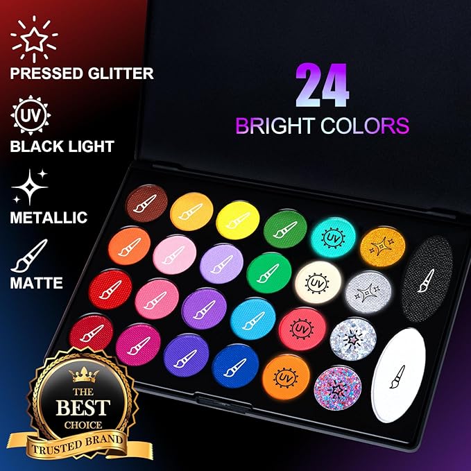 24 Colors+2 Glitter(80pc accessories)