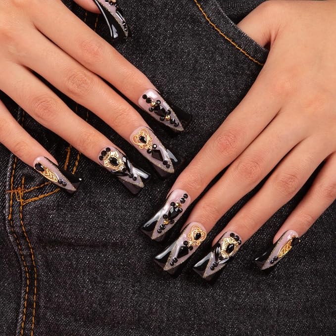 Obsidian Palace Black French Tip