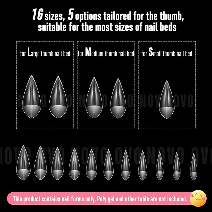 V Shape Half Cover Sharp Stiletto Nail Tips 480