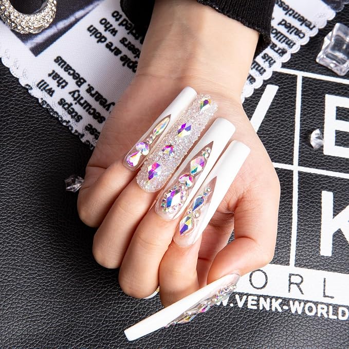 Candy Diamonds & White French Tip